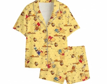 Winnie The Pooh Pajama Set, Party Shirt, Pooh Pumpkin Shirt, Matching Family Sleepwear, Gift For Her