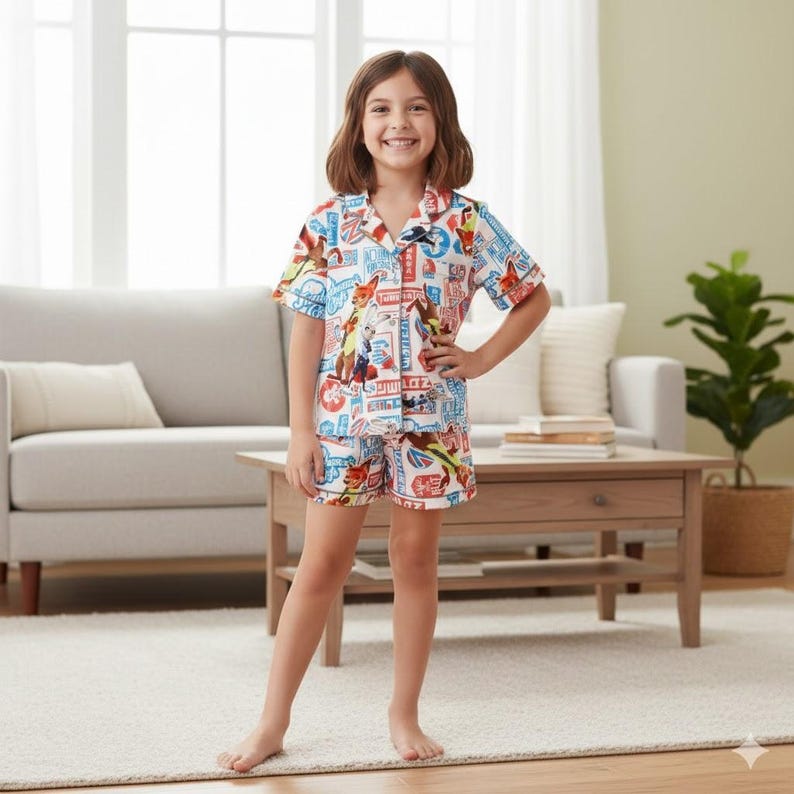 Zootopia Pajamas Set, Nick and Judy Cute Fox Bunny Couple, Matching Cartoon Lovers Gift, Matching PJs PSJ1421 image 3