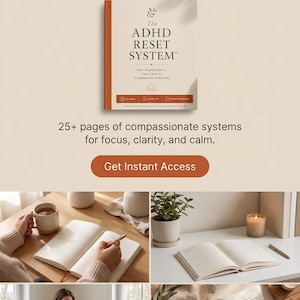 ADHD Planner Digital PDF Printable ADHD Daily Planner Neurodivergent Productivity System Brain Dump Focus Tracker Instant Download