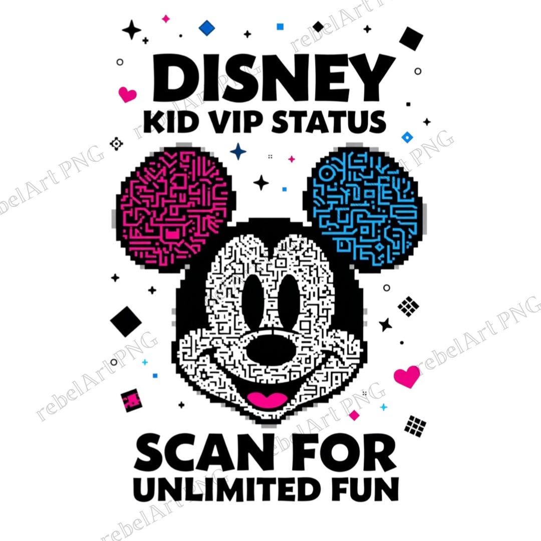 Mickey PNG | Cool QR Code Design | Scan for Unlimited Fun | Disney Tech ...