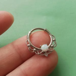 Opal nose ring,Surgical steel nose jewellery Body Jewellery Nose Rings