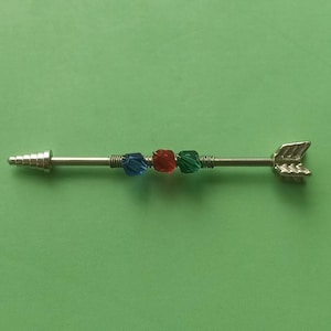 14G industrial barbell,Arrow industrial barbell,Industrial jewelry piercing,ear piercing, Zircon earrings