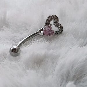 Piercing para cejas con forma de corazón rosa de 16 g, piercing para cejas, piercing para el cuerpo, piercing para el cuerpo, piercing para el cuerpo, piercing para cejas con forma de corazón rosa de 16 g, piercing para el cartílago.