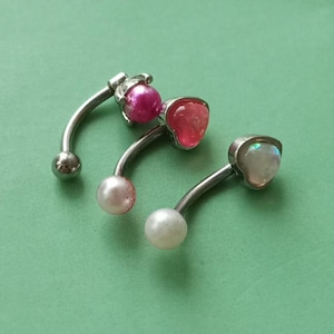Piercing para ceja en forma de corazón de acero quirúrgico de 16 g: Joyería Rook