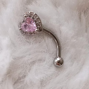 Piercing para ceja con forma de corazón de 16 g/8 mm, piercing para ceja, piercing para el cuerpo, piercing para el cuerpo, piercing para el cartílago, piercing para ceja con forma de barra curva.
