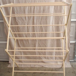 Large Clothes Drying Rack 50 Feet of Drying Space Large Wooden Clothes Rack image 2