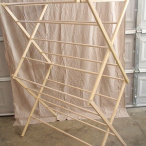 Large Clothes Drying Rack 50 Feet of Drying Space Large Wooden Clothes Rack image 3