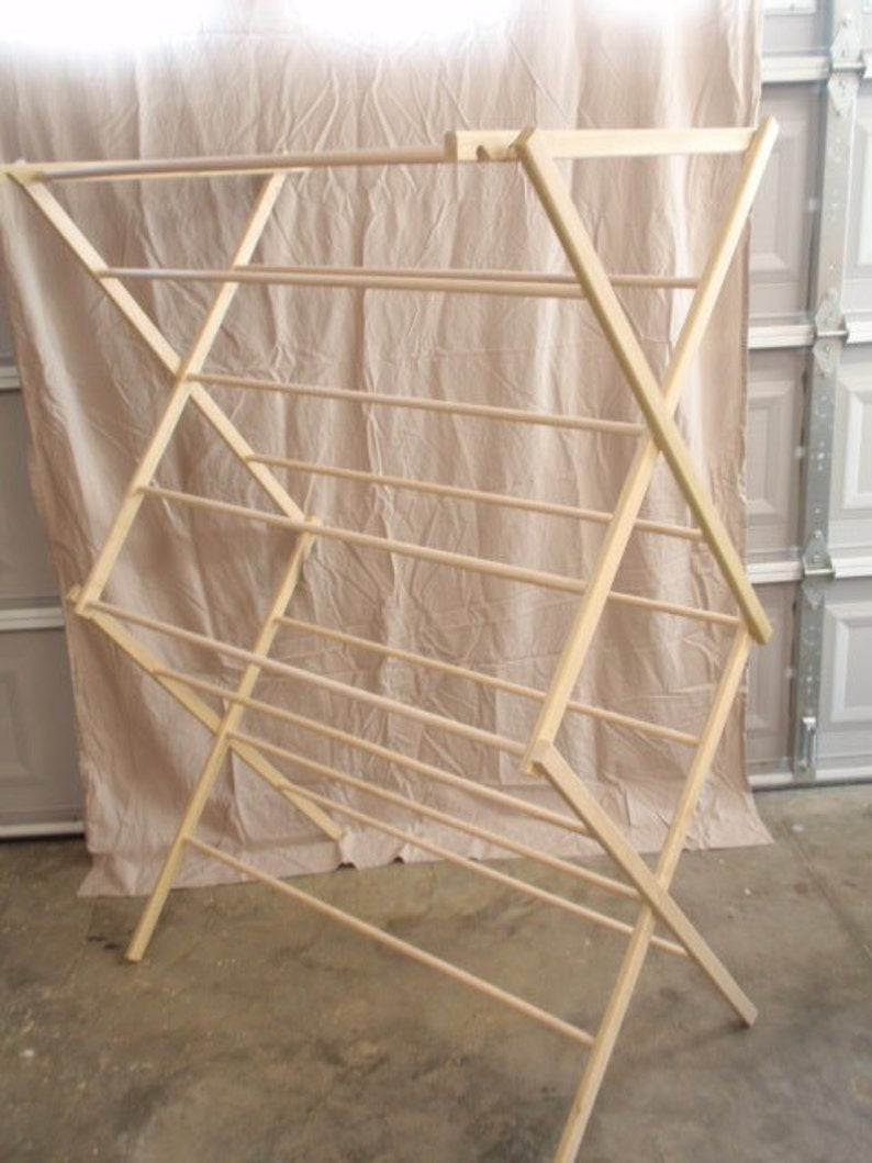 Large Clothes Drying Rack 50 Feet of Drying Space Large Wooden Clothes Rack image 3