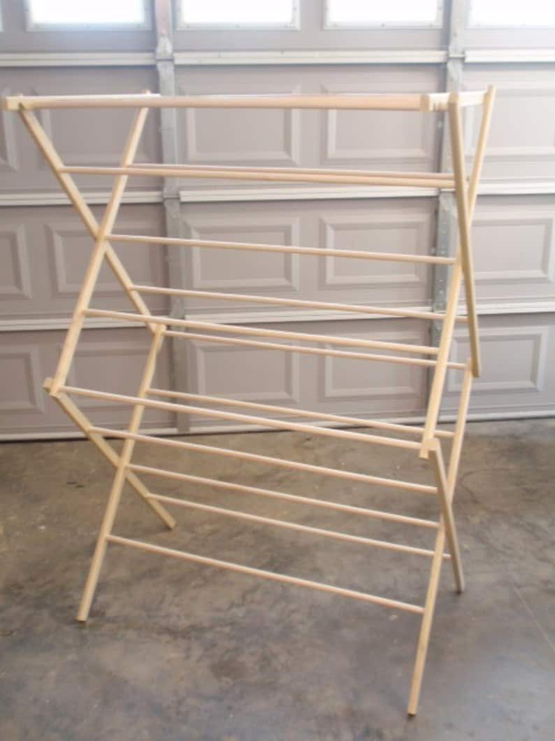 Large Clothes Drying Rack 50 Feet of Drying Space Large Wooden Clothes Rack image 1