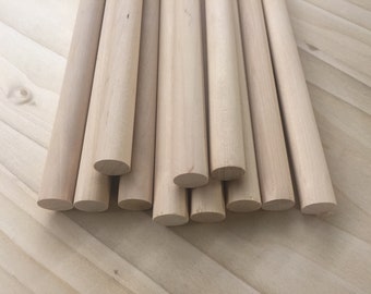 260 Pieces - 5/8" Dowel Rods x 5 7/8" - Birch Dowels - Great for Crafts!