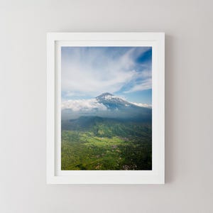 Mount Agung Print, Bali Amed, Indonesian Landscape Photography, Minimalist Wall Art, Travel Poster