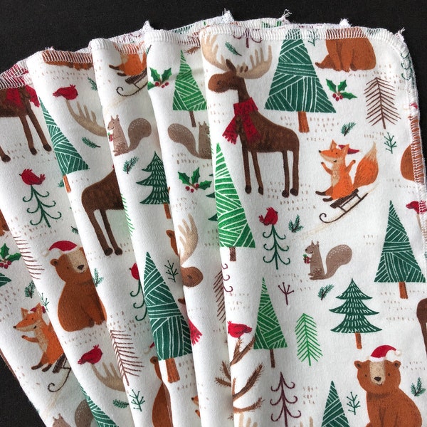 Forest Animals Napkins, Reusable Napkins, Waste Free, Eco Friendly Kitchen, Washable Napkins, Winter Napkins, Baby Animals, Forest Animals