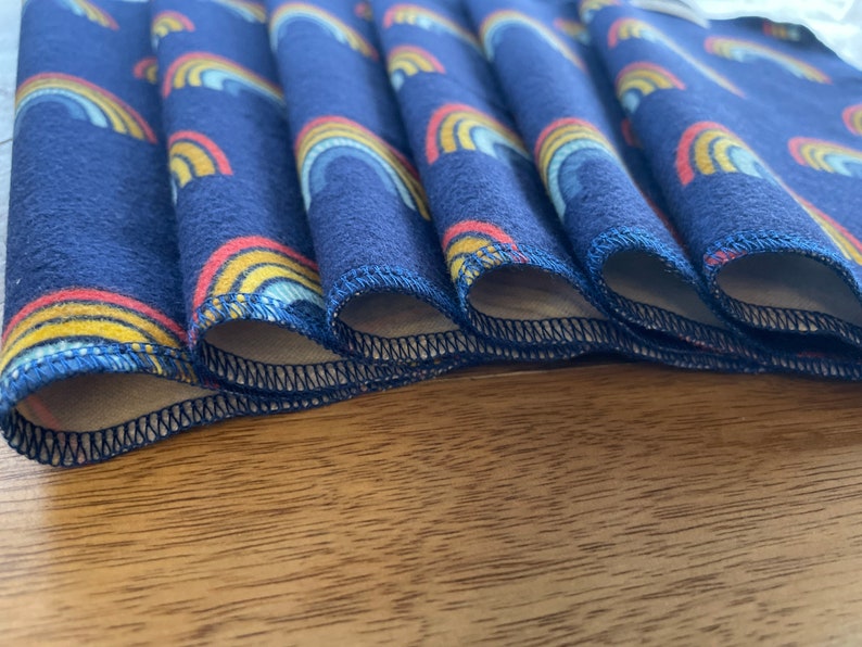 Rainbow Cloth Napkins, Reusable Napkins, Eco Friendly Napkins image 5