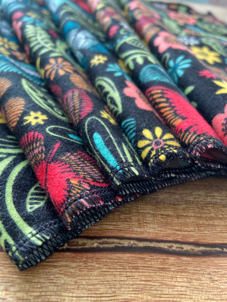 Black Floral Cloth Napkins Butterfly Napkins Paperless Etsy