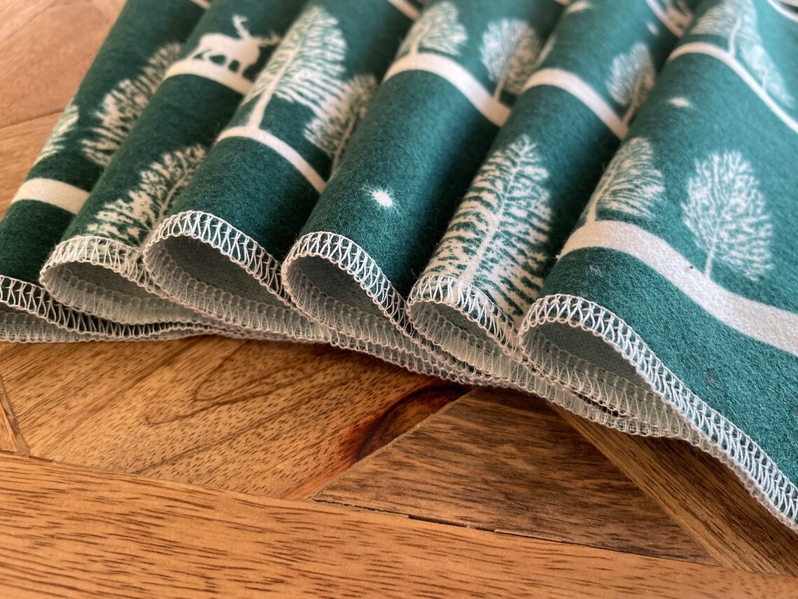 Forest Green Cloth Napkins Reusable Napkins Paperless Towels Etsy