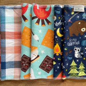 Kids Camping Cloth Napkins, Paperless Towels, Unpaper Towels