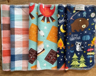 Kids Camping Cloth Napkins, Paperless Towels, Reusable Paper Towels