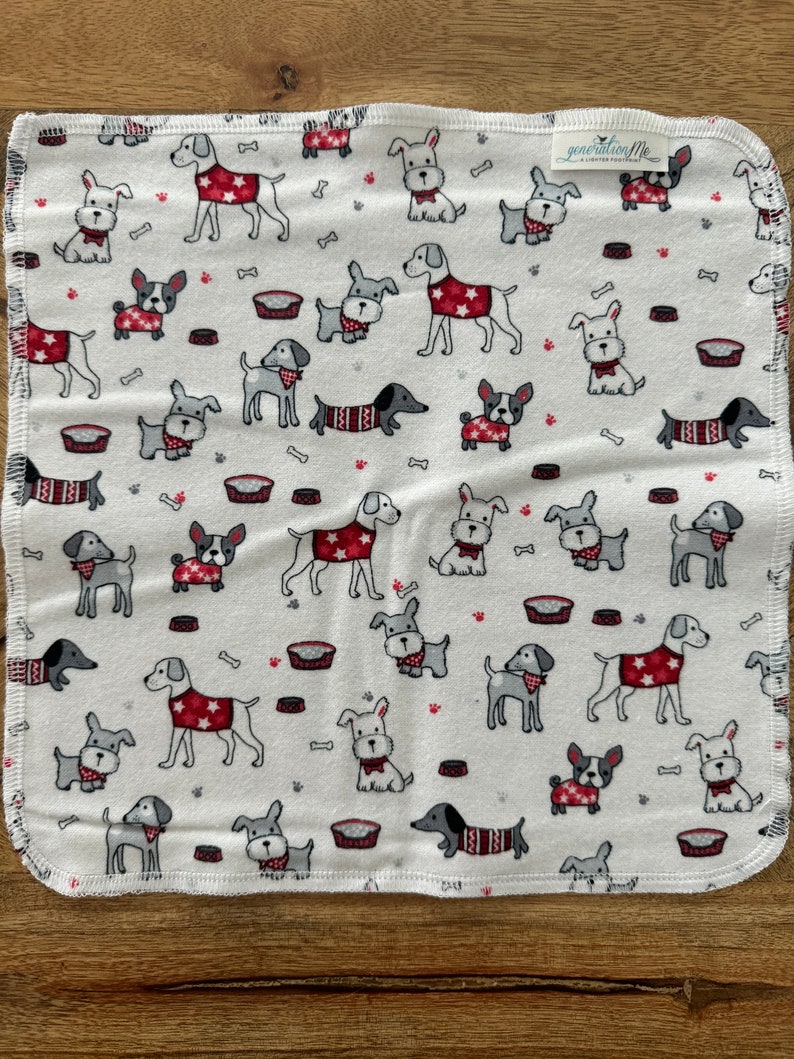 Puppy Napkins, Eco Friendly Napkins, Reusable Napkins, Waste Free Kitchen image 1