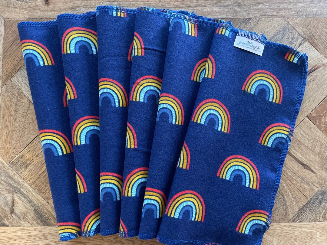 Rainbow Cloth Napkins, Reusable Napkins, Eco Friendly Napkins Etsy