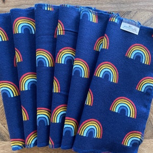 Rainbow Cloth Napkins, Reusable Napkins, Eco Friendly Napkins image 1