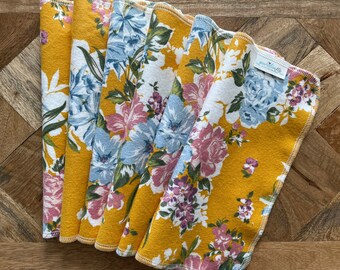 Flower Cloth Napkins, Paperless Towels, Reusable Napkins