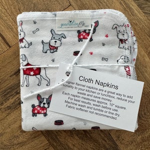 Puppy Napkins, Eco Friendly Napkins, Reusable Napkins, Waste Free Kitchen image 2