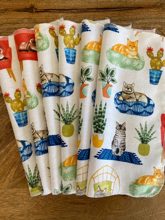Cat Cloth Napkins Paperless Towels Reusable Napkins Eco Etsy
