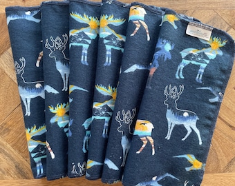 Wildlife Cloth Napkins, Paperless Towels, Masculine Napkins