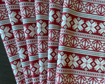 Red Snowflake Cloth Napkins, Paperless Towels, Red Holiday Decor, Red Christmas