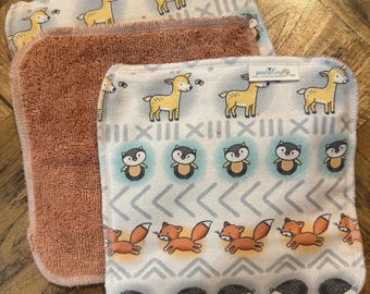 Animal Washcloth, Kitchen or Bathroom Washcloth, Animal Lover, Animal Gift, Orange Washcloth, Orange Decor, Animal Decor, Orange Kitchen