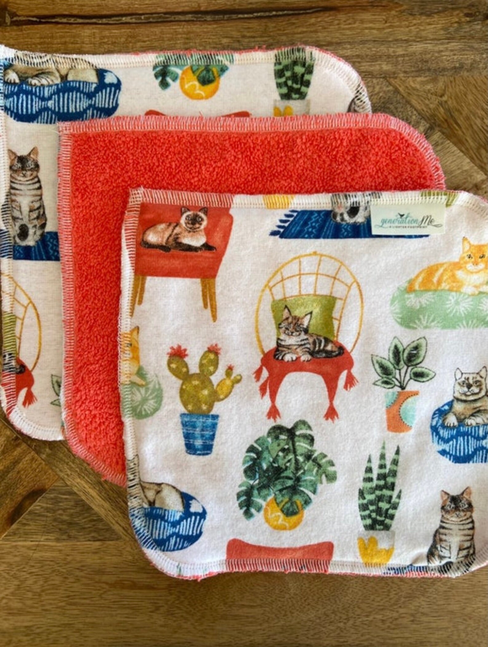 Cat Cloth Napkins Paperless Towels Reusable Napkins Eco Etsy