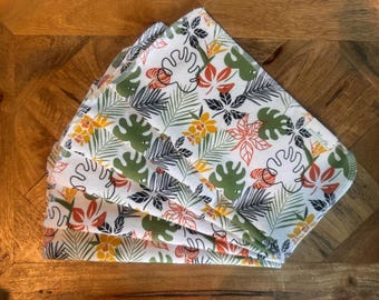 Tropical Cloth Napkins, Reusable Napkins, Eco Friendly Napkins, Paperless Towels, Tropical