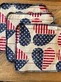 Patriotic Washcloth, Kitchen or Bathroom Washcloth, Stars and Stripes, American Flag, Fathers Day Gift, Red White and Blue, Veteran