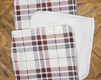 Plaid Washcloths, Waste Free, Eco Friendly Kitchen, Washcloths, Kitchen or Bathroom Washcloths, Fall,