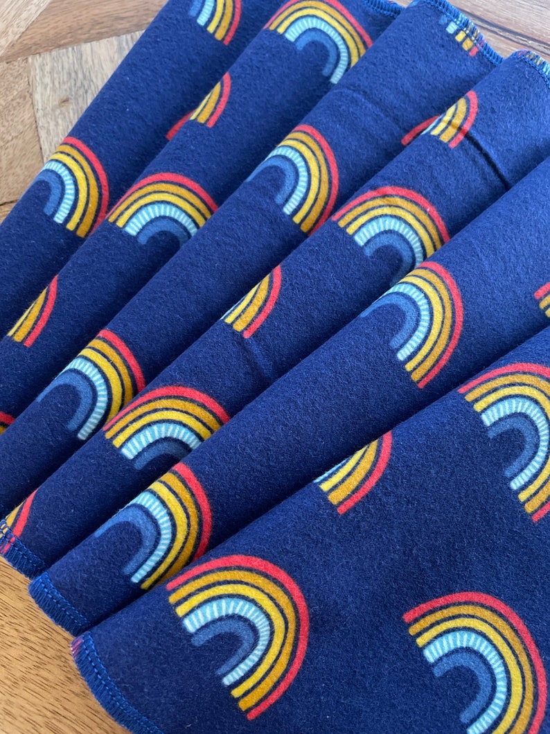 Rainbow Cloth Napkins, Reusable Napkins, Eco Friendly Napkins image 6