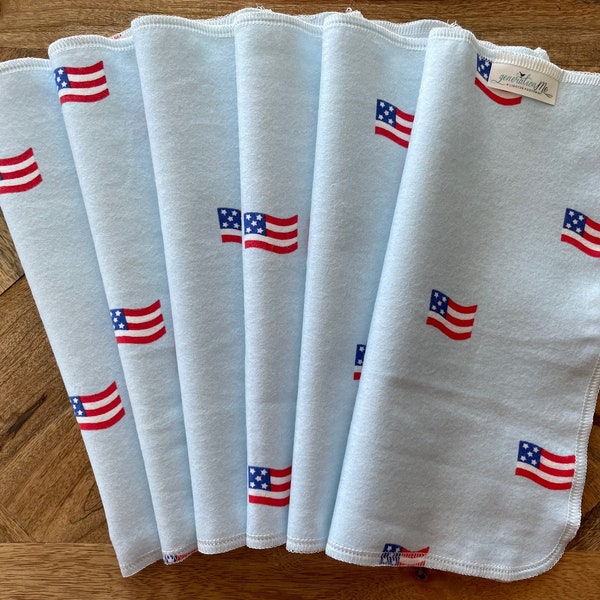 American Flag Cloth Napkins, Paperless Towels, Independence Day, July 4, Patriotic