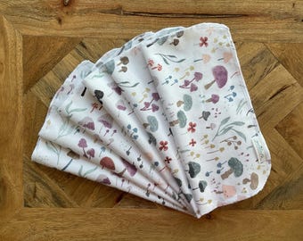 Mushroom Cloth Napkins, Reusable Napkins, Eco Friendly Napkins, Paperless Towels, Mushroom Decor, Mushroom Gift, Individual Sponge