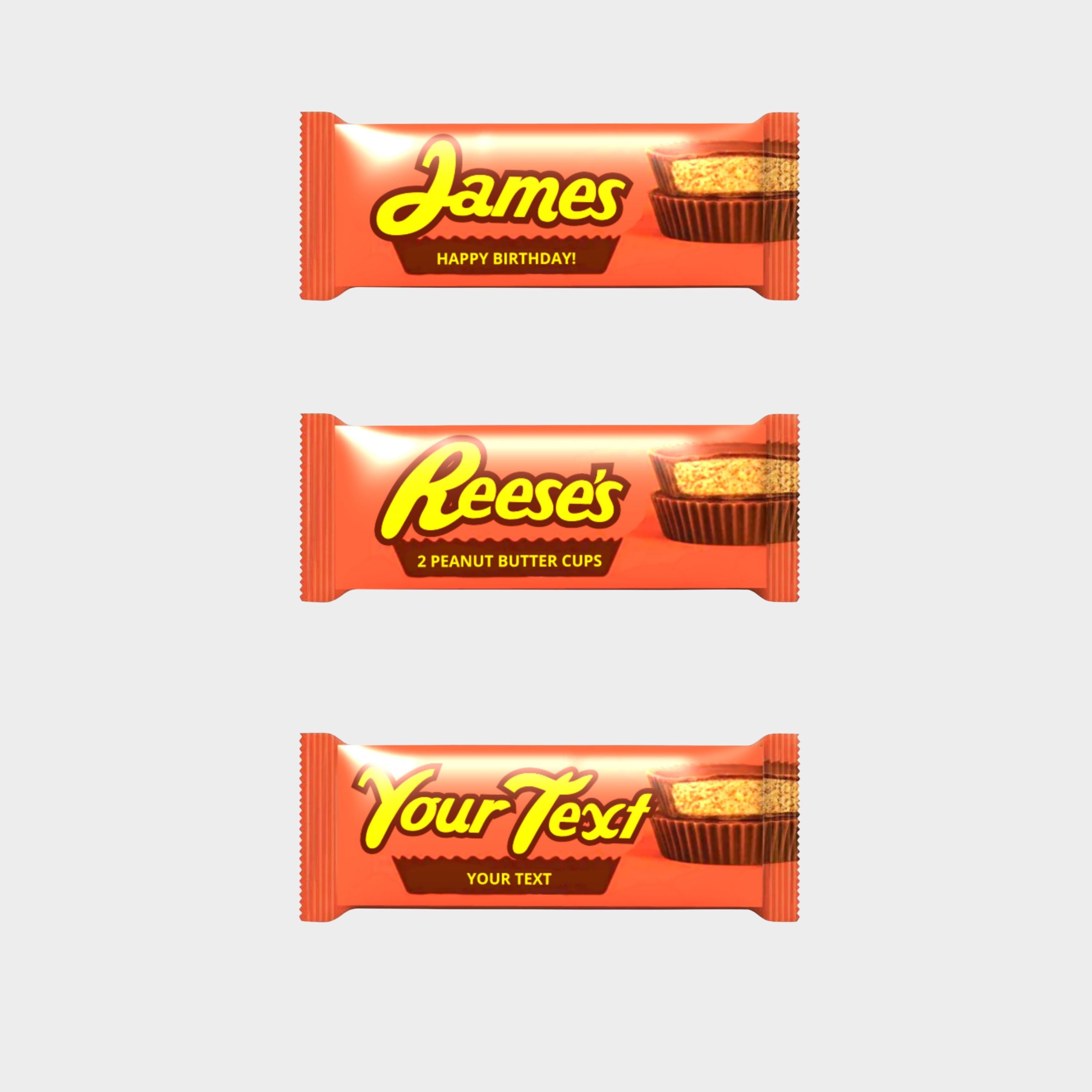 Reee Sticker Reese's Label Wrapper– Editable Canva Template Design – Candy Bar ...