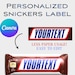 Snickers Label Wrapper– Editable Canva Template Design – Candy Bar ...