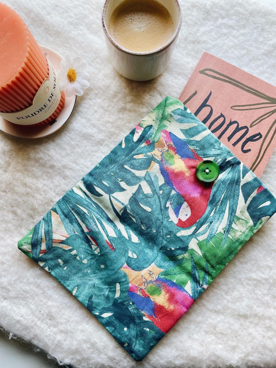 Tropical Print Book Cover – Amazonia Model – Colorful Fabric Cover - Etsy