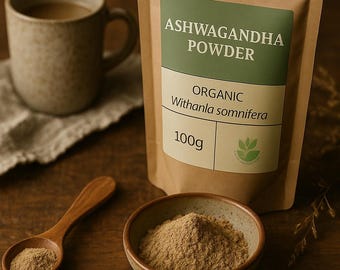 Organic Ashwagandha Powder, Fine Ground Root Powder for Smoothies & Botanical Blends