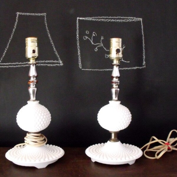 Pair of Milk Glass Lamps