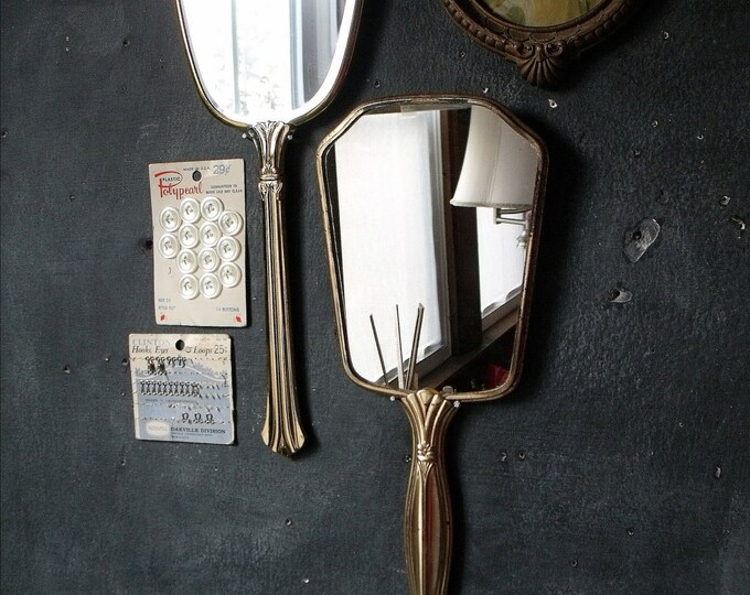 2 Vintage Hand Mirrors Etsy