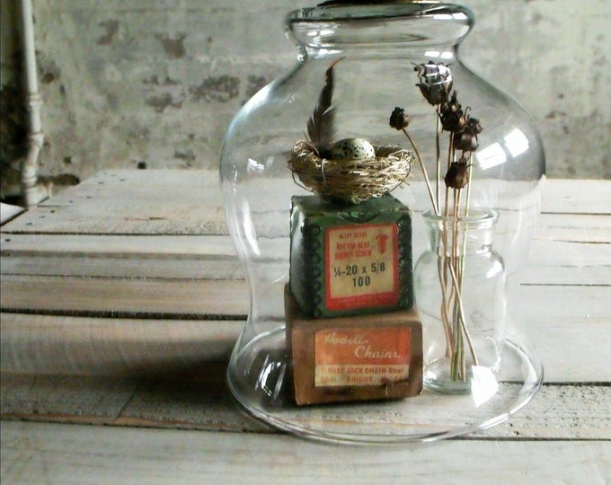 RESERVED Cloche With Vintage Black Door Knob Etsy