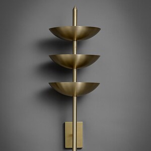 Modern Brass Wall Sconce Mid Century Style Elegant Brass 3 Dish Wall Light Fixture