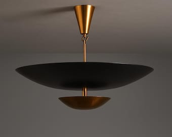 Mid Century 6 Licht Sputnik Kronleuchter Deckenleuchte Rohmessing Anhänger Leuchte