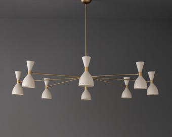 Rohe Messing Sputnik Kronleuchter - 8 Licht Stilnovo Style Fixture