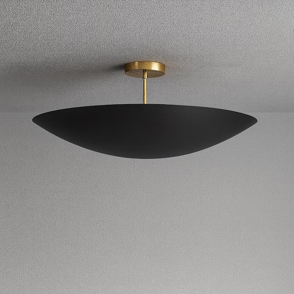 Raw Brass Sputnik Chandelier - Mid Century Modern Pendant Light