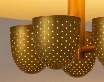 ミッドセンチュリー イタリア製 真鍮製 スプートニク シャンデリア、4