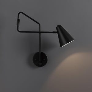 Modern Brass Wall Sconce Mid Century Style Single Light Swing Articulated Brass Sconce Brass Wall Lamp Wall Fixture